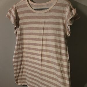 Torrid Gray and Tan Ruffled Short Sleeve Tee